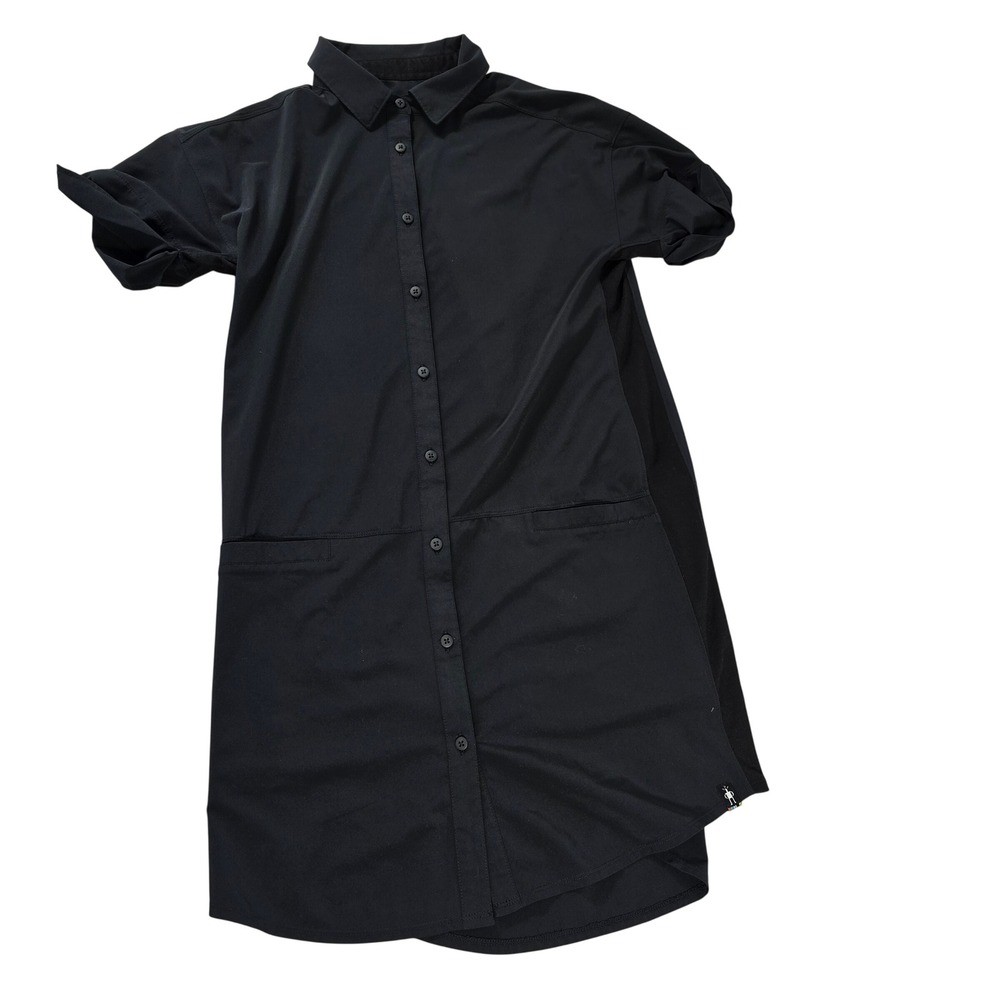 Smartwool Womens Merino Sport Shirt Dress Black Short Sleeve SW000735 Size S